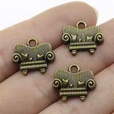 10 piezas de dijes para sofá de 17 x 14 mm, accesorios de joyería DIY, color plata antigua, color bronce antiguo para la fabricación de joyas ef4749