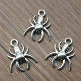WYSIWYG 10pcs 17x14mm Spider Charms For Jewelry Making Insects Charms Antique Silver Color Antique Bronze Color Spider Charms