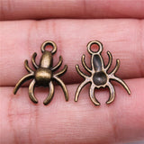 WYSIWYG 10pcs 17x14mm Spider Charms For Jewelry Making Insects Charms Antique Silver Color Antique Bronze Color Spider Charms