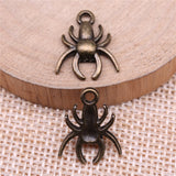 WYSIWYG 10pcs 17x14mm Spider Charms For Jewelry Making Insects Charms Antique Silver Color Antique Bronze Color Spider Charms
