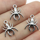 WYSIWYG 10pcs 17x14mm Spider Charms For Jewelry Making Insects Charms Antique Silver Color Antique Bronze Color Spider Charms