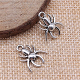 WYSIWYG 10pcs 17x14mm Spider Charms For Jewelry Making Insects Charms Antique Silver Color Antique Bronze Color Spider Charms