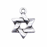 WYSIWYG 10pcs 17x14mm Star Of David Charms Pendants For Jewelry Making 2 Colors Antique Silver Plated Antique Bronze Plated
