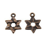WYSIWYG 10pcs 17x14mm Star Of David Charms Pendants For Jewelry Making 2 Colors Antique Silver Plated Antique Bronze Plated
