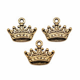 WYSIWYG 10pcs 17x15mm Antique Silver Color Antique Gold Color Crown Charms For Jewelry Making DIY Jewelry Findings