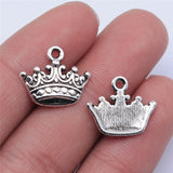 WYSIWYG 10pcs 17x15mm Antique Silver Color Antique Gold Color Crown Charms For Jewelry Making DIY Jewelry Findings