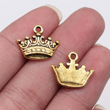 WYSIWYG 10pcs 17x15mm Antique Silver Color Antique Gold Color Crown Charms For Jewelry Making DIY Jewelry Findings