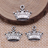 WYSIWYG 10pcs 17x15mm Antique Silver Color Antique Gold Color Crown Charms For Jewelry Making DIY Jewelry Findings