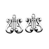 WYSIWYG 10pcs 17x16mm Musical Instruments Charms For Jewelry Making DIY Antique Silver Color Antique Bronze Color