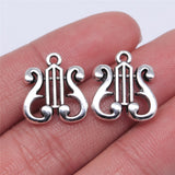 WYSIWYG 10pcs 17x16mm Musical Instruments Charms For Jewelry Making DIY Antique Silver Color Antique Bronze Color