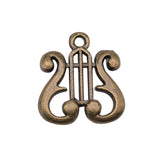 WYSIWYG 10pcs 17x16mm Musical Instruments Charms For Jewelry Making DIY Antique Silver Color Antique Bronze Color