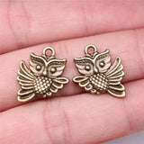 WYSIWYG 10pcs 17x16mm Owl Charms For Jewelry Making Antique Silver Plated Antique Bronze Color Jewelry Findings