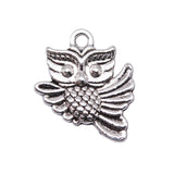 WYSIWYG 10pcs 17x16mm Owl Charms For Jewelry Making Antique Silver Plated Antique Bronze Color Jewelry Findings