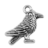 10pcs 17x17mm 2 Colors Antique Silver Color Antique Bronze Plated Pendants Bird Charm 3D Bird Pendants Sparrow Bird ef3921