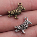 10pcs 17x17mm 2 Colors Antique Silver Color Antique Bronze Plated Pendants Bird Charm 3D Bird Pendants Sparrow Bird ef3921