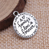 WYSIWYG 10pcs 17x17mm Antique Silver Color Family Plate Charms Pendant For Jewelry Making DIY Jewelry Findings