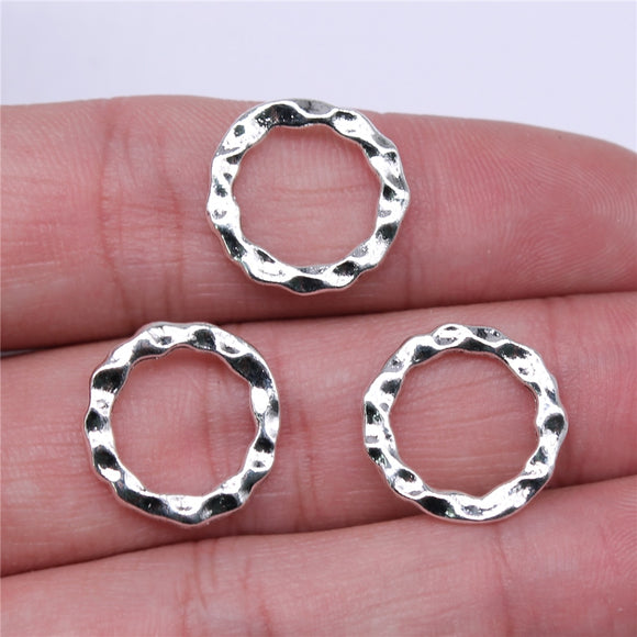 WYSIWYG 10pcs 17x17mm Charms Connector Jewelry Findings DIY Accessories Circle Pendant KC Gold Color Antique Silver Color