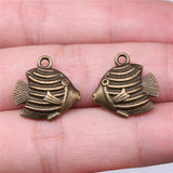 WYSIWYG 10pcs 17x17mm Fish Charms For Jewelry Making Jewelry Accessories Antique Silver Plated Antique Bronze Plated