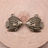 WYSIWYG 10pcs 17x17mm Fish Charms For Jewelry Making Jewelry Accessories Antique Silver Plated Antique Bronze Plated