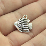 WYSIWYG 10pcs 17x17mm Fish Charms For Jewelry Making Jewelry Accessories Antique Silver Plated Antique Bronze Plated
