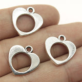 WYSIWYG 10pcs 17x17mm Hollow Heart Charms Pendants For Jewelry Making 2 Colors Antique Silver Plated Antique Bronze Plated