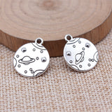 WYSIWYG 10pcs 17x20mm Antique Silver Color Space Universe Planet Astral Charms Pendant For DIY Jewelry Making