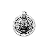 WYSIWYG 10pcs 17x20mm Round Indian Idol Pendant Charms Antique Silver Color For Jewelry Making Zinc Alloy Jewelry Findings