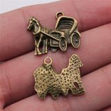 WYSIWYG 10pcs 17x22mm Carriage Charms Antique Bronze Color For DIY Jewelry Making Zinc Alloy Charms Pendant Jewelry Findings