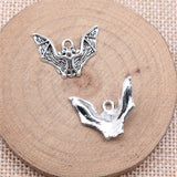 WYSIWYG 10pcs 17x23mm Antique Silver Color Bat Charms For Jewelry Making