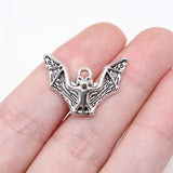 WYSIWYG 10pcs 17x23mm Antique Silver Color Bat Charms For Jewelry Making