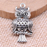 WYSIWYG 10pcs 17x31mm Owl Charms For Jewelry Making Antique Silver Plated Antique Bronze Color Jewelry Findings