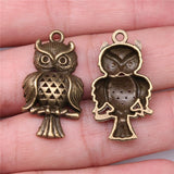 WYSIWYG 10pcs 17x31mm Owl Charms For Jewelry Making Antique Silver Plated Antique Bronze Color Jewelry Findings
