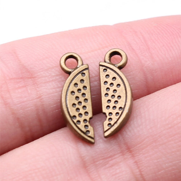 WYSIWYG 10pcs 17x5mm Watermelon Charms For Jewelry Making Antique Bronze Color Charms Pendants Jewelry Accessories