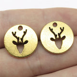 WYSIWYG 10pcs 18mm 3 Colors Antique Gold Color Antique Silver Color Antique Bronze Reindeer Deer Charms Pendant