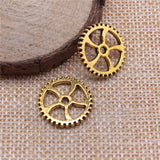 WYSIWYG 10pcs 18mm Gear Charms Antique Gold Color For DIY Jewelry Making Zinc Alloy Charms Pendant Jewelry Findings