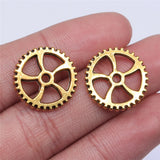 WYSIWYG 10pcs 18mm Gear Charms Antique Gold Color For DIY Jewelry Making Zinc Alloy Charms Pendant Jewelry Findings