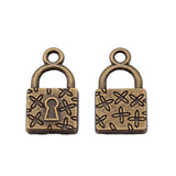 WYSIWYG 10pcs 18mm Lock Charms Antique Bronze Color Charms For Jewelry Making Jewelry Findings