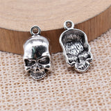 WYSIWYG 10pcs 18x10mm Antique Silver Color Skull Charms For Jewelry Making