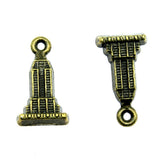 10pcs 18x10mm Skyscraper Charms DIY Jewelry Findings Antique Silver Color Antique Bronze Color For Jewelry Making EF4638