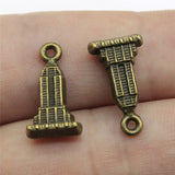 10pcs 18x10mm Skyscraper Charms DIY Jewelry Findings Antique Silver Color Antique Bronze Color For Jewelry Making EF4638