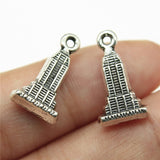 10pcs 18x10mm Skyscraper Charms DIY Jewelry Findings Antique Silver Color Antique Bronze Color For Jewelry Making EF4638
