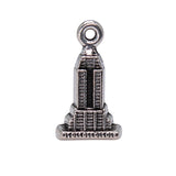10pcs 18x10mm Skyscraper Charms DIY Jewelry Findings Antique Silver Color Antique Bronze Color For Jewelry Making EF4638