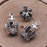 WYSIWYG 10pcs 18x11mm Antique Silver Color Crown Charms Pendant For Jewelry Making DIY Jewelry Findings
