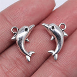 WYSIWYG 10pcs 18x11mm Dolphin Charms DIY Jewelry Findings Antique Silver Color Antique Bronze Color For Jewelry Making