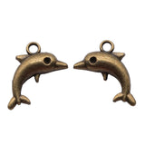 WYSIWYG 10pcs 18x11mm Dolphin Charms DIY Jewelry Findings Antique Silver Color Antique Bronze Color For Jewelry Making