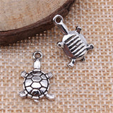 WYSIWYG 10pcs 18x11mm Turtle Pendant Antique Silver Color Sea Turtle Charm Sea Turtle Pendant For Jewelry Making