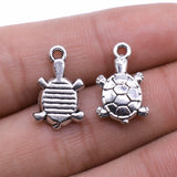 WYSIWYG 10pcs 18x11mm Turtle Pendant Antique Silver Color Sea Turtle Charm Sea Turtle Pendant For Jewelry Making