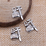 WYSIWYG 10pcs 18x12mm Medical Syringe Charms Antique Silver Color Pendant Charms Jewelry Findings For Jewelry Making