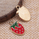 WYSIWYG 10pcs 18x12mm Strawberry Charms KC Gold Color Plated For DIY Jewelry Making Zinc Alloy Charms Pendant Jewelry Findings