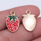 WYSIWYG 10pcs 18x12mm Strawberry Charms KC Gold Color Plated For DIY Jewelry Making Zinc Alloy Charms Pendant Jewelry Findings